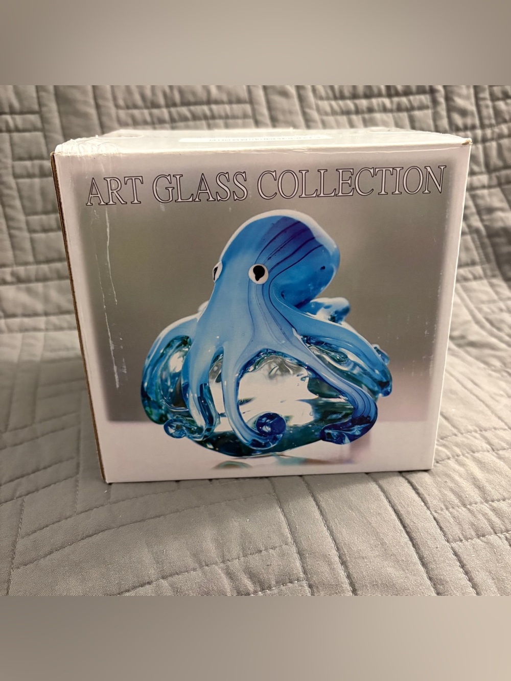 Handmade Octopus Blown Glass Figurine Gift Home Decor Blue-Green Paper Weight - Picture 11 of 15